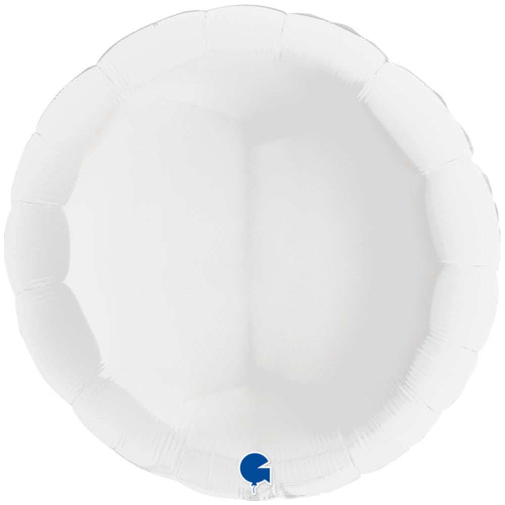 Grabo 91 cm White Round Foil Balloon