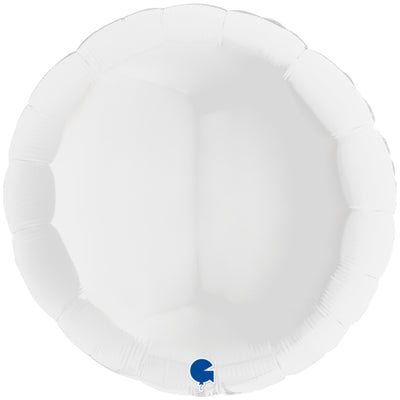 Grabo 91 cm White Round Foil Balloon