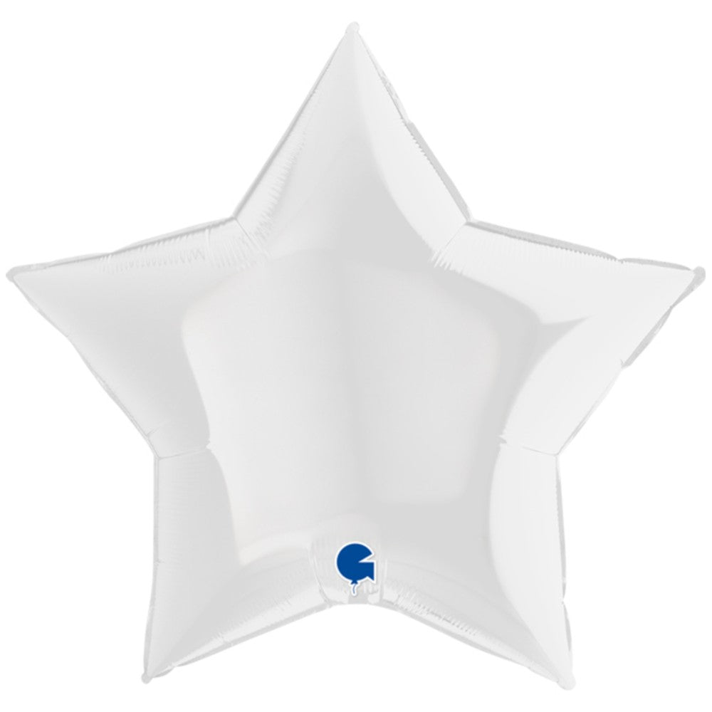 Jumbo White Star Foil Balloon 91 cm Grabo