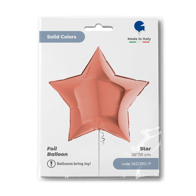 Balon Folie Stea Jumbo Rose Gold 91 cm Grabo