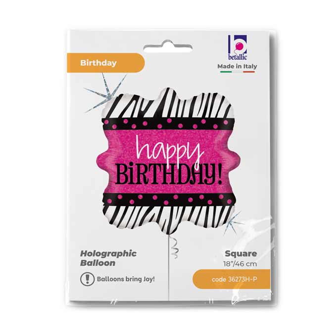Balon Folie Figurina Zebra B-day 46 cm Grabo