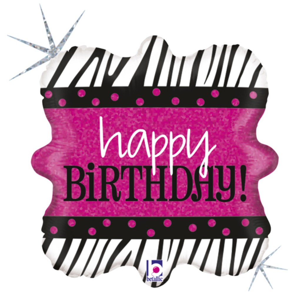 Balon Folie Figurina Zebra B-day 46 cm Grabo