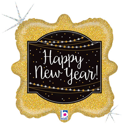 Balon Folie Figurina Happy New Year Glitter 46cm Grabo
