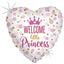 Foil Balloon Heart Baby Princess Glitter 46 cm Grabo