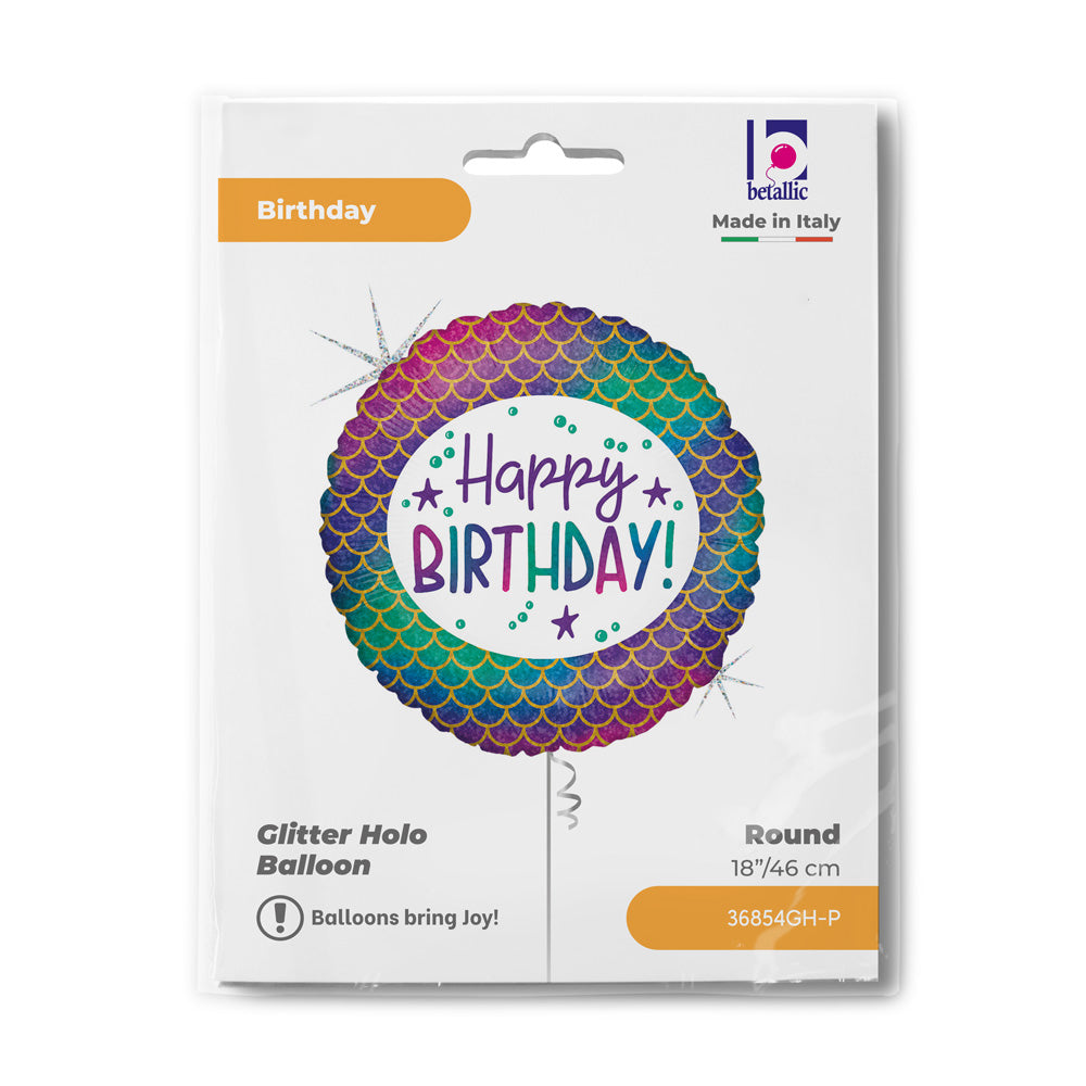 Balon Folie Rotund Happy Birthday Sirena 46cm 36854GH