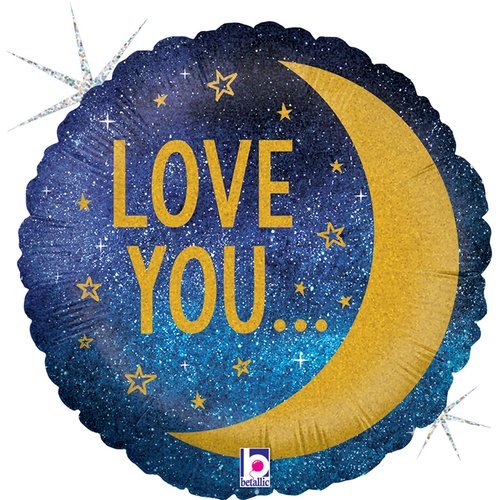 Foil Balloon Round To the Moon and Back 46 cm Grabo