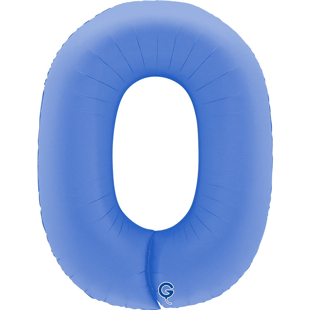 Balon Folie Cifra 0 Mat Lotus Blue 102cm