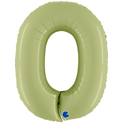 Foil Balloon NUMBER 0 Olive 102 cm Grabo