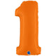 Balon Folie CIFRA 1 Portocaliu 102 cm Grabo