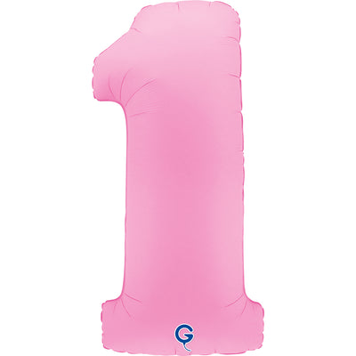 Balon Folie Cifra 1 Mat Sakura Pink 102cm