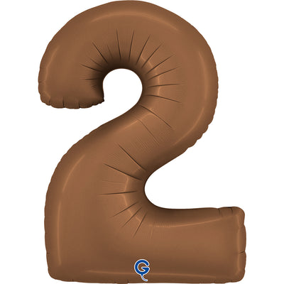 Balon Folie Cifra 2 Satin Chocolate 102cm