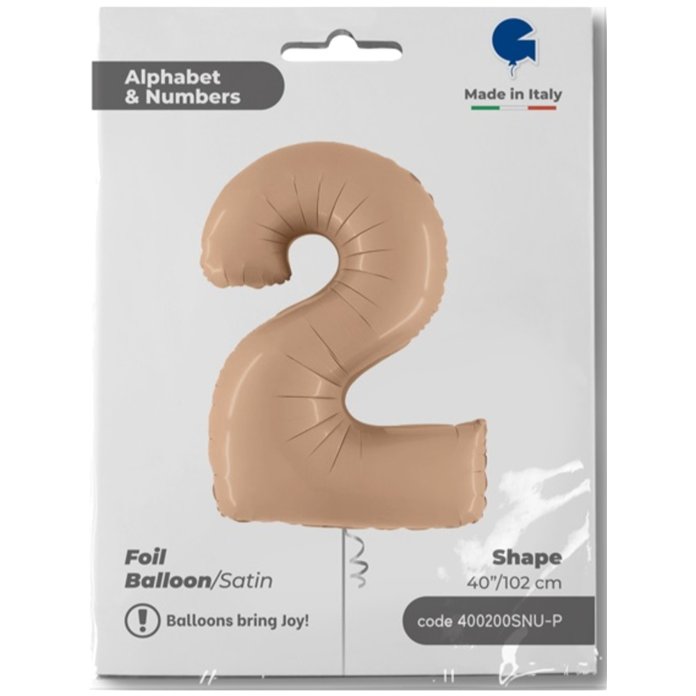 Jumbo Foil Balloon Nude NUMBER 2 102 cm Grabo