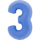 Balon Folie Cifra 3 Mat Lotus Blue 102cm