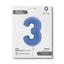 Number 3 Matte Lotus Blue Foil Balloon 102cm