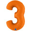 Balon Folie CIFRA 3 Portocaliu 102 cm Grabo