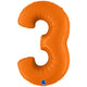 Balon Folie CIFRA 3 Portocaliu 102 cm Grabo