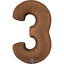 Balon Folie Cifra 3 Satin Chocolate 102cm