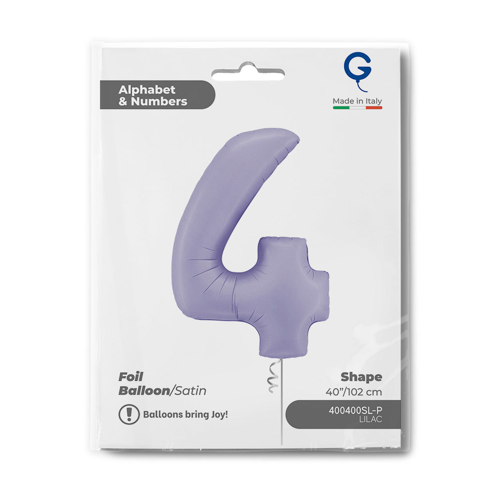Purple Number 4 Foil Balloon 102cm