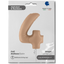 Jumbo Foil Balloon NUMBER 4 Nude 102 cm Grabo
