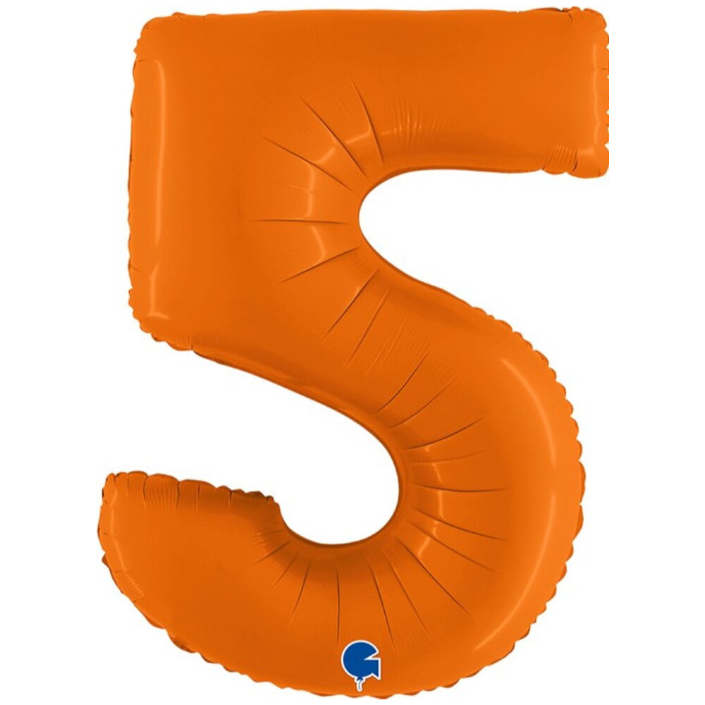 Balon Folie CIFRA 5 Portocaliu 102 cm Grabo