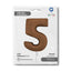 Balon Folie Cifra 5 Satin Chocolate 102cm