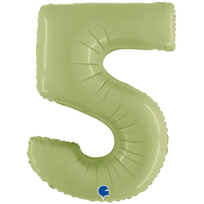 Foil Balloon NUMBER 5 Olive 102 cm Grabo