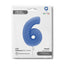 6 Number Foil Balloon Matte Lotus Blue 102cm