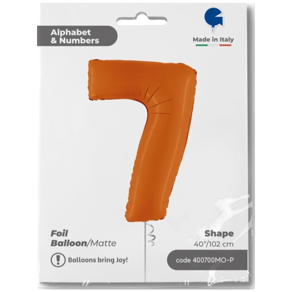 Balon Folie CIFRA 7 Portocaliu 102 cm Grabo