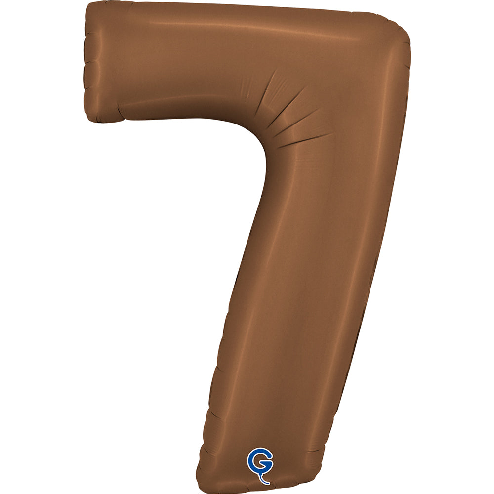Balon Folie Cifra 7 Satin Chocolate 102cm