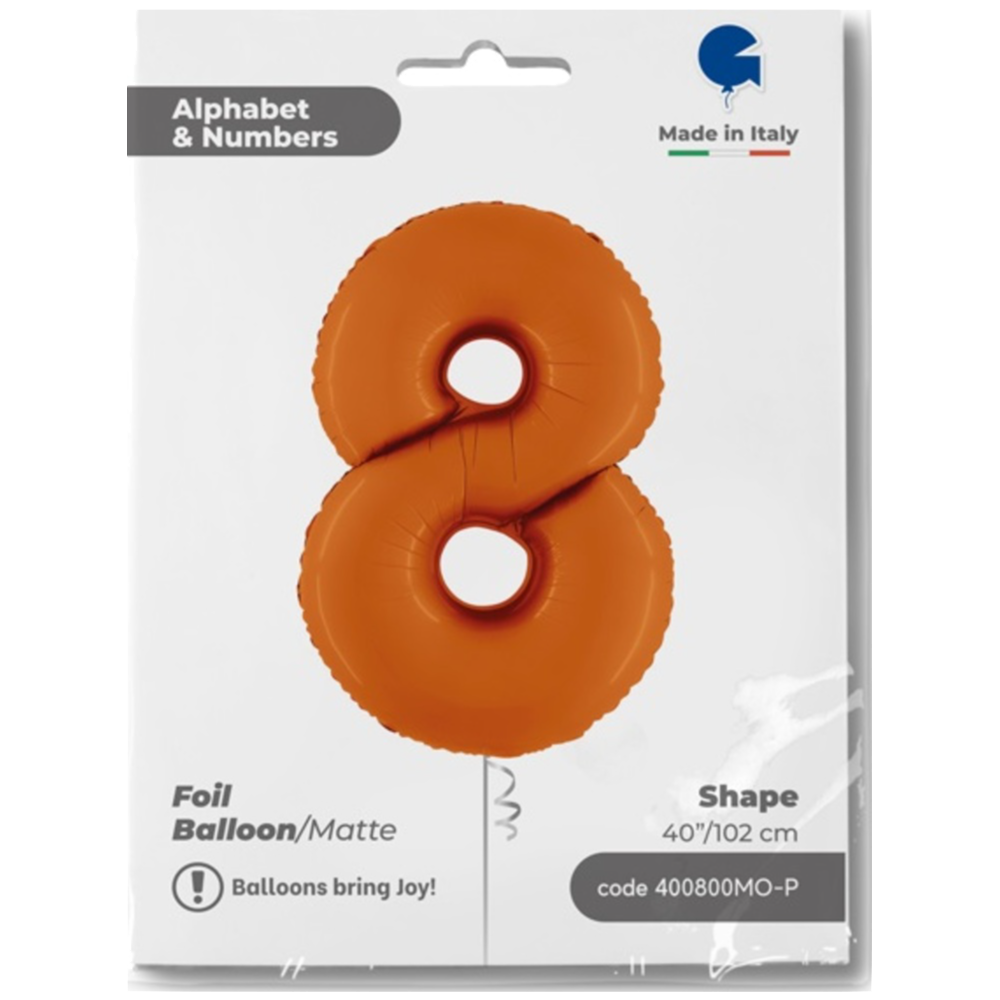 Balon Folie CIFRA 8 Portocaliu 102 cm Grabo