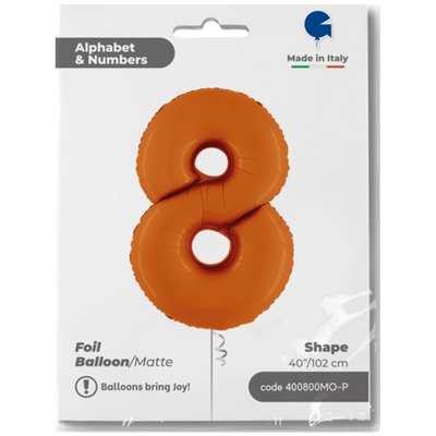Grabo 102 cm Orange Number 8 Foil Balloon