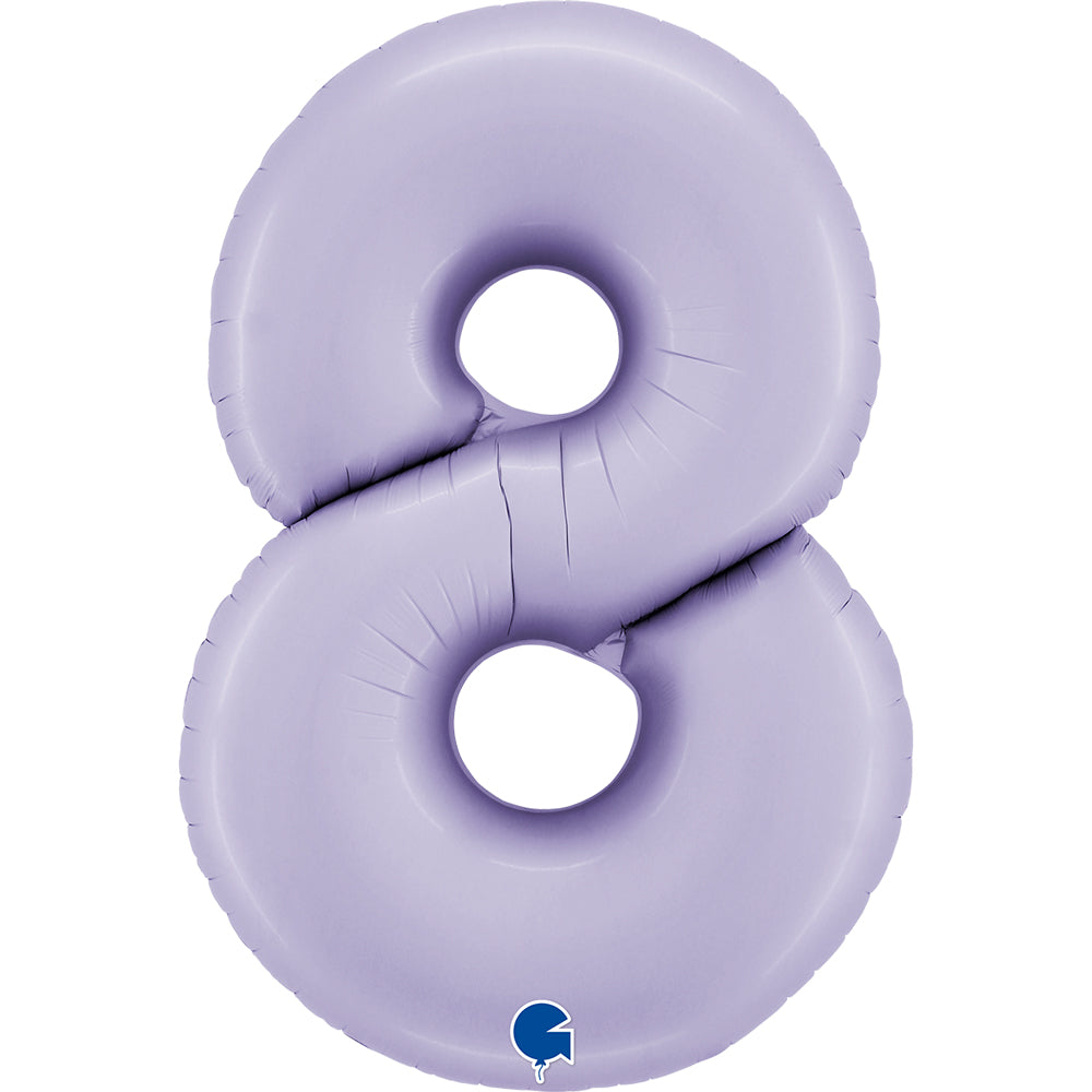 Number 8 Lilac Foil Balloon 102cm