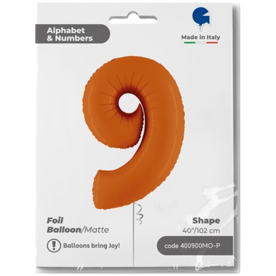Balon Folie CIFRA 9 Portocaliu 102 cm Grabo