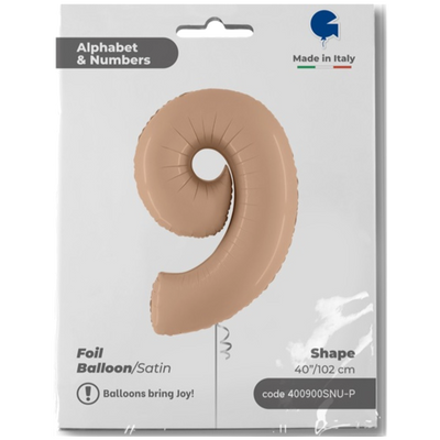 Balon Folie Jumbo CIFRA 9 Nude 102 cm Grabo