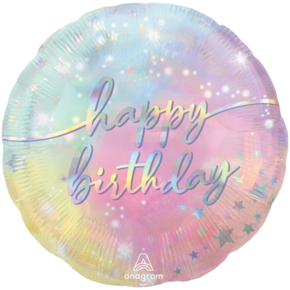 Foil Balloon Happy Birthday Pastel Sparkle 43cm ANAGRAM 42996