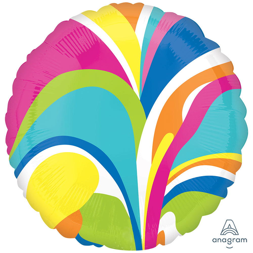 Round Vibrant Macro Marble Foil Balloon 43cm ANAGRAM 4712501