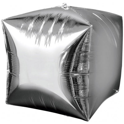 Foil Balloon CUBE Silver 38x38cm AMS 28335 99
