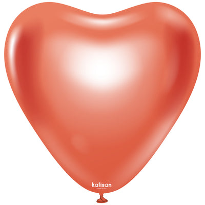 SET 25 Baloane Latex Inima 30cm Mirror Red 5010