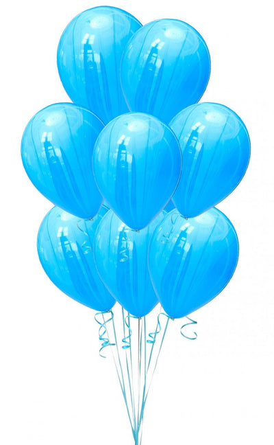 28cm Blue-White Marbled Latex Balloon