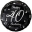 Balon Folie Rotund Happy 40th Birthday Confetti Argintiu 45cm