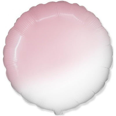 Balon Folie Rotund Ombre Alb-Roz 45cm