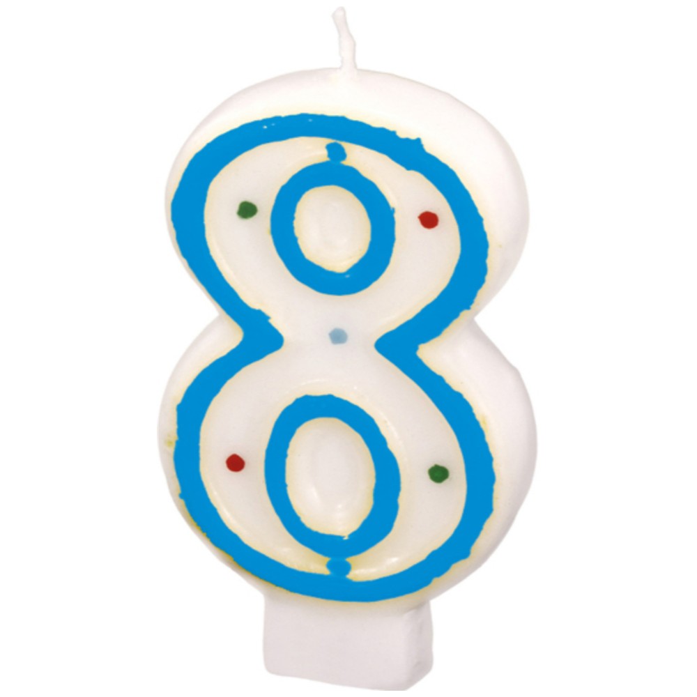 Lumanare Tort Cifra 8 Multicolora 7.3 cm AMS 550288