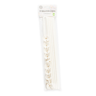 Set of 10 cardboard sticks and rosettes 40cm