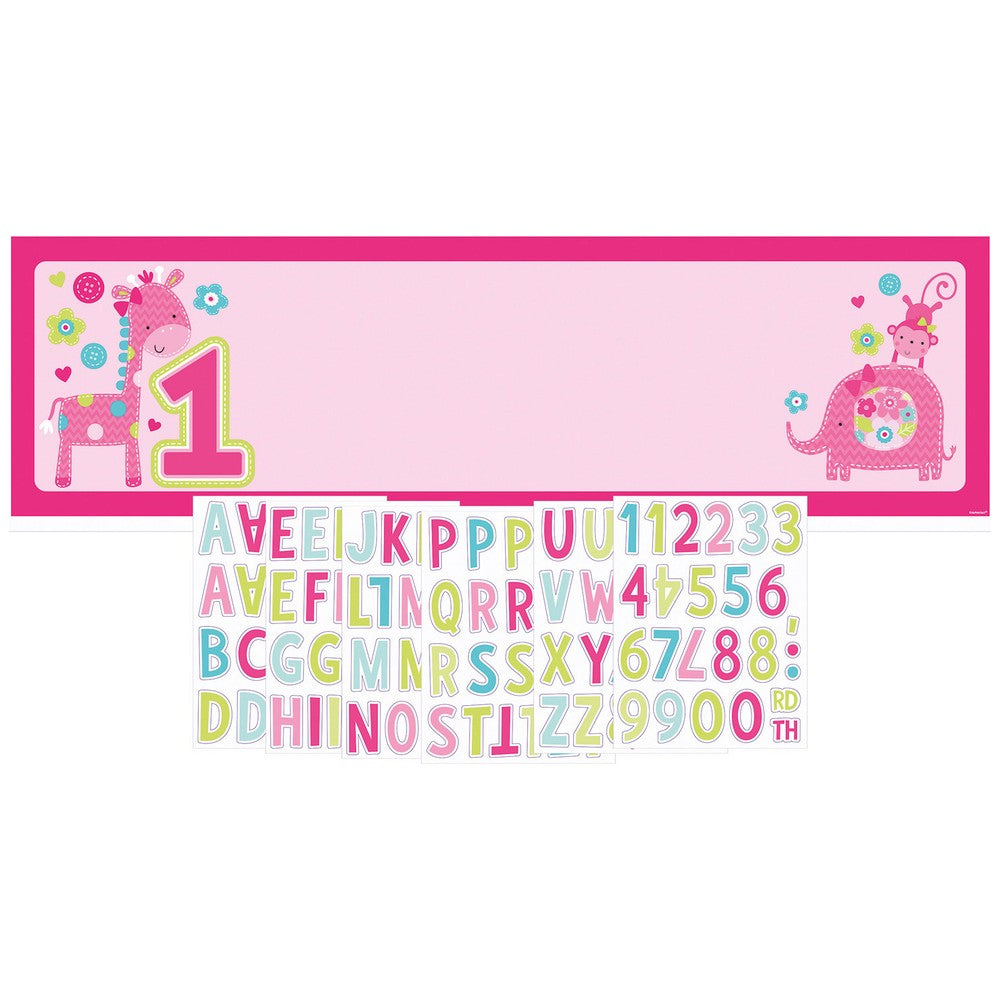 Banner Folie One Wild Girl Personalizabil 165 x 50.8 cm AMS 120118