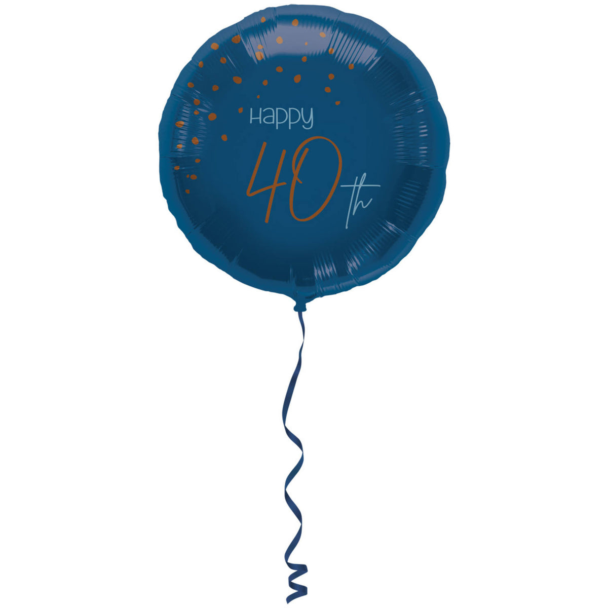 Balon Folie Rotund Happy 40th Elegant Navy 45cm