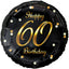 Balon Folie Rotund Happy 60th Birthday Confetti Auriu 45cm