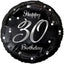 Balon Folie Rotund Happy 30th Birthday Confetti Argintiu 45cm