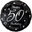 Balon Folie Rotund Happy 50th Birthday Confetti Argintiu 45cm