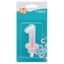Lumanare Tort Cifra 1 Ombre Alb - Roz 7cm