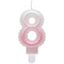 Lumanare Tort Cifra 8 Ombre Alb - Roz 7cm